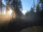 Pölyä ja aurinkokin paistaa silmiin, näkyvyys 0